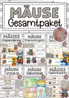 Vorschau - Arbeitsblätter - Mausklasse Materialpaket Klassentier Maus - Deckblatt