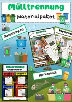 Vorschau - Arbeitsblätter - Mülltrennung Bundle: Recycling, Biomüll, Papier, Plastik, Glas & Restmüll - Deckblatt