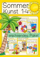 Vorschau - Arbeitsblätter - Kunst Sommer Materialpaket Klasse 1- 4 - Deckblatt