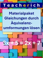 Vorschau - Arbeitsblätter - Materialpaket Gleichungen durch Äquivalenzumformungen lösen - Deckblatt