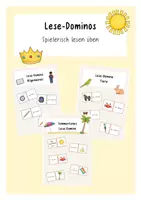 Vorschau - Stationenlernen - Materialpaket Lese-Dominos (Klasse 1-2) - Deckblatt
