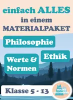 Vorschau - Mal- und Bastelvorlagen - MEGAMATERIALPAKET: Ethik / Philosophie / Werte und Normen - Deckblatt
