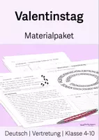 Vorschau - Spiele - Materialpaket "Valentinstag", Deutsch/LRS/Vertretungsstunde, Klasse 5-7 - Deckblatt