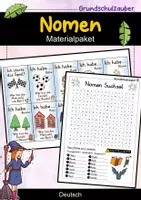 Vorschau - Arbeitsblätter - Nomen Materialpaket Deutsch | Arbeitsblätter, Spiele & Grammatikmaterial - Deckblatt