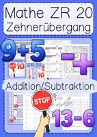 Vorschau - Arbeitsblätter - Zehnerübergang ZR 20 Mathematik Addition & Subtraktion Klasse 1 - Deckblatt