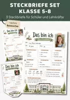 Vorschau - Arbeitsblätter - Steckbrief Klasse 5 6 7 8 | 3er-Set Schülersteckbrief & Lehrersteckbrief | Kennenlernen neue Klasse 5-8 - Deckblatt
