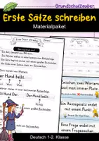 Vorschau - Spiele - Sätze schreiben Paket | Arbeitsblätter & Merkplakate | Deutsch Klasse 1–2 - Deckblatt