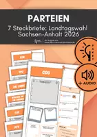 Vorschau - Arbeitsblätter - Sparpaket: 7 Parteien-Steckbriefe Landtagswahl Sachsen-Anhalt 2026 (plus Audioaufnahmen) - Deckblatt