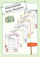 Vorschau - Arbeitsblätter - Materialpaket Ferien Rückblick - Deckblatt