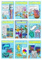 Vorschau - Stundenentwürfe - Großes Unterwasserwelt Bundle – Kunst, Basteln & Gestalten | Meerestiere Sommerpaket - Deckblatt