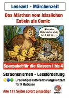 Vorschau - Stundenentwürfe - Materialpaket: Das hässliche Entlein–Comic–Stationenlernen–Klassen 1-4 - Deckblatt