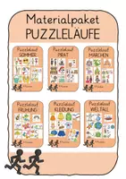 Vorschau - Spiele - Materialpaket Puzzleläufe Klasse 1-4 Aufwärmspiel - Deckblatt