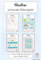 Vorschau - Arbeitsblätter - Weather Materialpaket | Englisch Grundschule | wachsendes Paket zu Weather Words - Deckblatt