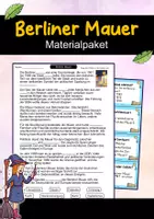 Vorschau - Arbeitsblätter - Berliner Mauer – Materialpaket | Wissenskartei, Lückentext & Quizkarten - Deckblatt