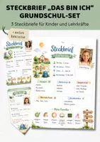 Vorschau - Arbeitsblätter - Steckbrief "Das bin ich" 3er-Set | Grundschule Klasse 1-4 | Kennenlernen Schuljahresstart Schulanfang - Deckblatt