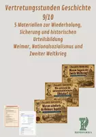 Vorschau - Arbeitsblätter - Vertretungsstunden Geschichte 9/10: Weimar, Nationalsozialismus und Zweiter Weltkrieg - Deckblatt