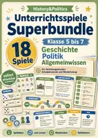 Vorschau - Spiele - Unterrichtsspiele Superbundle Klasse 5 bis 7 Geschichte Politik Allgemeinwissen Jahresendereflexionen Schuljahresende - Deckblatt