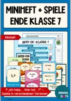 Vorschau - Arbeitsblätter - Materialpaket Mini-Heft Wiederholung Klasse 7 plus passende Spiele #Schuljahresende - Deckblatt