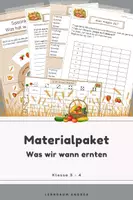 Vorschau - Arbeitsblätter - Materialpaket: Was wir wann ernten – Obst, Gemüse & Co | Jahreszeiten, Ernährung & Landwirtschaft (5 Materialien, Grundschule) - Deckblatt