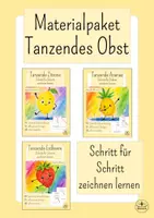 Vorschau - Mal- und Bastelvorlagen - Materialpaket - Schritt für Schritt zeichnen lernen - Tanzendes Obst - Kunst Grundschule Klasse 2-4 - Deckblatt