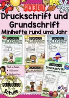 Vorschau - Arbeitsblätter - Druckschrift und Grundschrift üben Materialpaket - Minihefte / Abschreibhefte (auch für verbundene Grundschrift) - Deckblatt