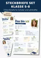 Vorschau - Arbeitsblätter - Steckbrief Klasse 5 6 7 8 | 3er-Set Schülersteckbrief & Lehrersteckbrief | Kennenlernen neue Klasse 5-8 | Schulstart Sekundarstufe - Deckblatt