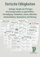 Vorschau - Arbeitsblätter - Tierische Fähigkeiten – 8 Vertretungsstunden zu Angepasstheit, Verhalten und Überleben im Tierreich - Deckblatt