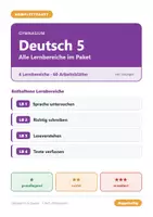 Vorschau - Arbeitsblätter - Deutsch 5 Gymnasium - Komplettpaket (alle Lernbereiche) - Deckblatt