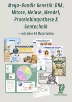 Vorschau - Unterrichtsreihen - Mega-Bundle Genetik: DNA, Mitose, Meiose, Mendel, Proteinbiosynthese & Gentechnik - mit über 40 Materialien - Deckblatt