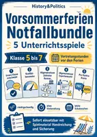 Vorschau - Spiele - Vorsommerferien Notfallbundle Unterrichtsspiele Klasse 5 bis 7 Vertretungsstunden vor den Ferien - Deckblatt