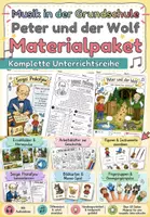 Vorschau - Arbeitsblätter - Peter und der Wolf – Komplettpaket für den Musikunterricht in der Grundschule | Hörverstehen, Instrumentenkunde, Leseförderung, Bewegung & klassische Musik - Deckblatt