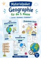 Vorschau - Arbeitsblätter - Materialpaket Geographie Klasse 5 – Deutschland, Bundesländer & Europa - Deckblatt