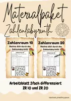 Vorschau - Arbeitsblätter - Zweifach differenziertes Materialpaket - Mathe-Labyrinth ZR10 & 20 - Deckblatt