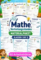 Vorschau - Unterrichtsreihen - Vertretungsstunden Mathe - Materialpaket Klassen 1-12 - Deckblatt