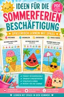 Vorschau - Unterrichtsreihen - Sommerferien Beschäftigung Arbeitsblätter für Vorschule - Deckblatt