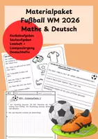Vorschau - Arbeitsblätter - Materialpaket zur Fußball WM - Mathe und Deutsch AB - Deckblatt