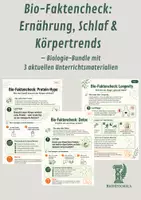 Vorschau - Arbeitsblätter - Bio-Faktencheck: Ernährung, Schlaf & Körpertrends – 3 aktuelle Unterrichtsmaterialien - Deckblatt