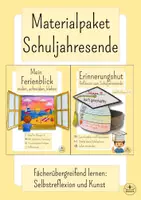 Vorschau - Mal- und Bastelvorlagen - Materialpaket Schuljahresende - Sommerferien Grundschule - Kunst und Reflexion zum Schuljahresende - Grundschule Kunst Klasse 2 und Kunst Klasse 3 - Deckblatt