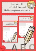 Vorschau - Stationenlernen - Druckschrift lernen, Buchstaben und -verbindungen nachspuren - Deckblatt