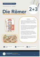 Vorschau - Stundenentwürfe - Materialpaket - Die Römer - Klasse 2 und 3 - 3-fach differenzierter Lesetext (Stundenverlauf, Bildkarten, Aufgaben + Lösungen, uvm.) - Deckblatt