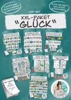 Vorschau - Mal- und Bastelvorlagen - XXL-Materialpaket "Glück" / Bastelvorlagen Tafelmaterial Mandalas Kärtchen - Deckblatt