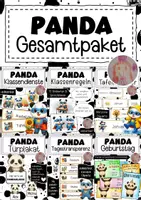 Vorschau - Mal- und Bastelvorlagen - Pandaklasse Materialpaket Klassentier Panda - Deckblatt