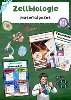 Vorschau - Arbeitsblätter - Zellbiologie Materialpaket: Zelle, Zellorganellen, Pflanzenzelle, Tierzelle, Zellatmung - Deckblatt