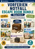 Vorschau - Spiele - Vorferien Notfall Escape Room Bundle Klasse 5 bis 8 Selbstreflexion Medienkompetenz - Deckblatt