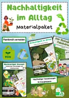 Vorschau - Arbeitsblätter - Nachhaltigkeit im Alltag Bundle: Umweltbewusst handeln, Ressourcen sparen & Ökologischer Fußabdruck - Deckblatt