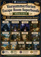 Vorschau - Spiele - Vorsommerferien Escape Room Superbundle Klasse 5 bis 8 letzte Schulwoche - Deckblatt