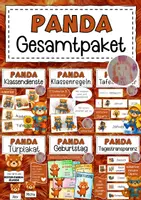 Vorschau - Mal- und Bastelvorlagen - Roter Panda als Klassentier Materialpaket - Deckblatt
