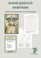 Vorschau - Arbeitsblätter - Genetik spielerisch wiederholen – Bundle mit Kreuzworträtsel, Suchsel und Wortjäger - Deckblatt