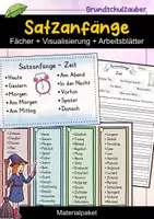 Vorschau - Arbeitsblätter - Satzanfänge Paket | Arbeitsblätter, Fächer & Merkplakate | Deutsch 1–4 - Deckblatt