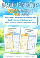 Vorschau - Arbeitsblätter - Komplettpaket Kopfrechnen aktiv trainieren | Mathematik Ping-Pong - Deckblatt
